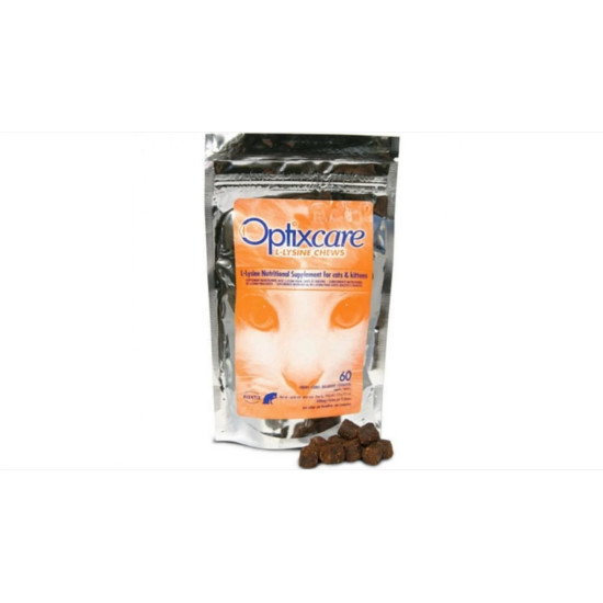 Optixcare L-Lysine Chews, supliment pentru pisici si pisoi, 60 tablete masticabile